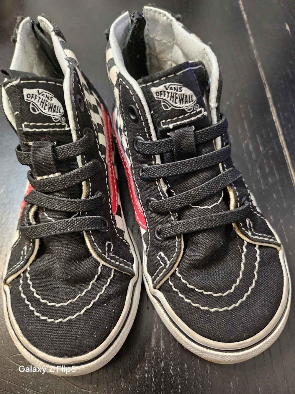 Vans Kids Black & Red High-Top Skate Shoes - Picture 2 of 6